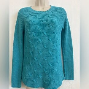 Liz Claiborne Women's
Sweater - Size S-
Turquoise - 60%Cotton
40% Polyester